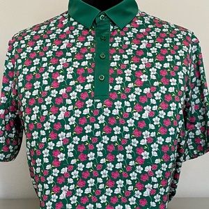 CS Green Azalea Print Polo